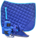 Horse Cotton Dressage Pad With Flyveil And Four Boots (Brushing+Hind)