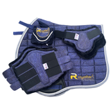 Royalian Horse Glitter Full Jumper Pad Set - One Fly veil – Two Brushing Boots – Two Hind Boots - Royalian