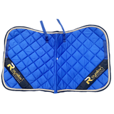 Royalian Equestrian Horse Cotton Blue Big Diamond Full Dressage Pad Set - One Fly veil – Two Brushing Boots – Two Hind Boots tapis de selles - Royalian