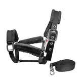 Royalian Equestrian Horse Nylon Fleece Padded Halter With Nylon Lead