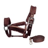  Equestrian Horse Nylon Fleece Halter With Nylon Lead Licol