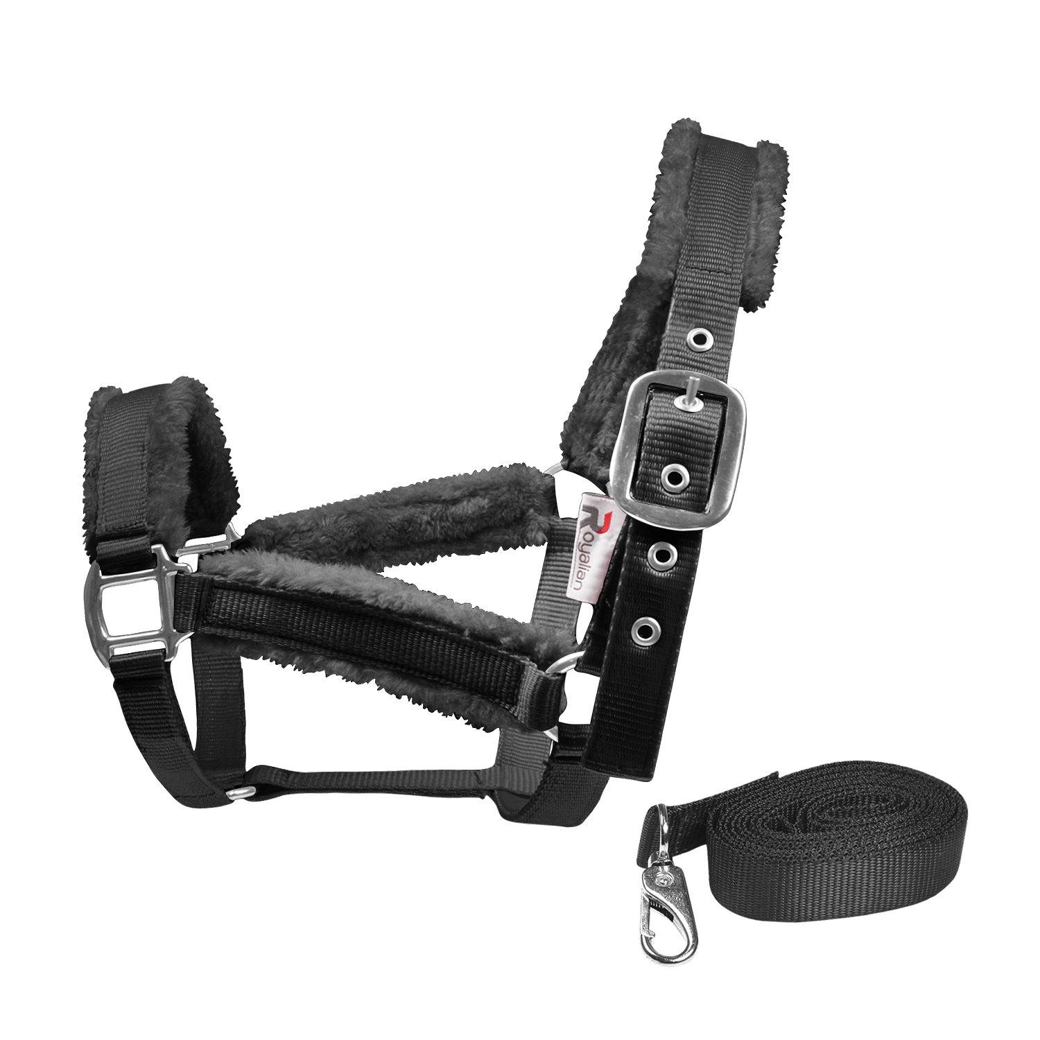Royalian Horse Fur Nylon Halter With Nylon Lead - Royalian