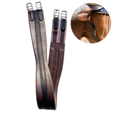 Royalian Equestrian Horse Brown Leather Girth Non-Slip Sangle With Strong Buckles - Elasticated Straps For Western Sports And Gaming Easy To Clean And Washable - Royalian