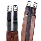 Royalian Equestrian Horse Brown Leather Girth Non-Slip Sangle With Strong Buckles - Elasticated Straps For Western Sports And Gaming Easy To Clean And Washable - Royalian